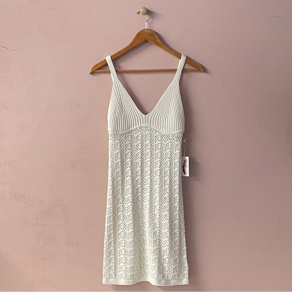 Jessica Simpson Boho Cream Open-Knit SwimSuit Cover Up NWT Size S - Picture 1 of 10